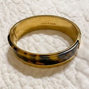 Stella & Dot Leopard and Gold Cuff Bracelet